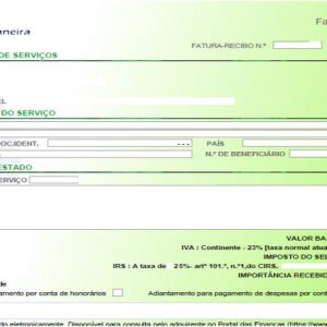 Modelo de emissão de Recibos Verdes